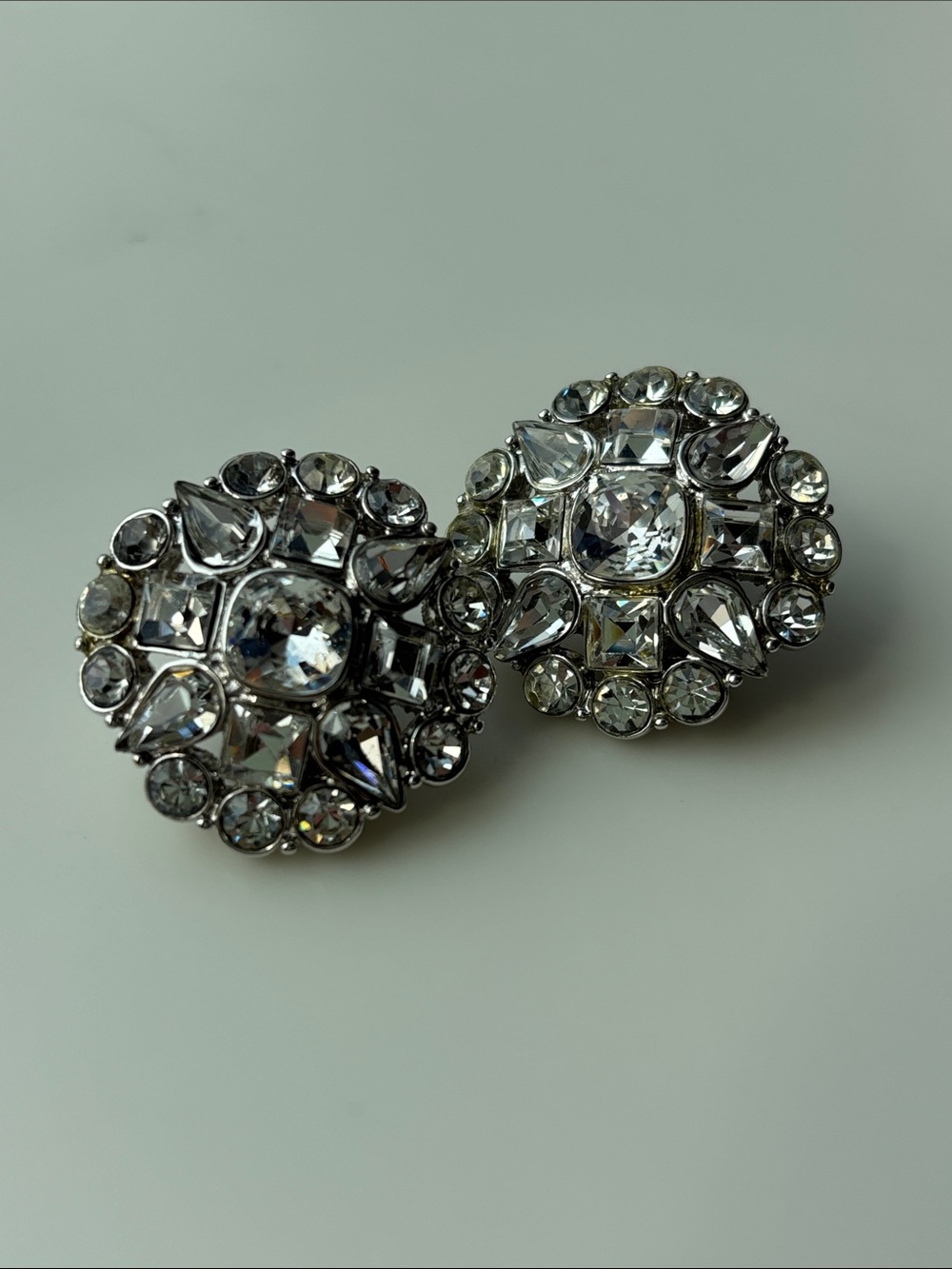 Monet Vintage Rhinestones Crystal Clip-on Earrings